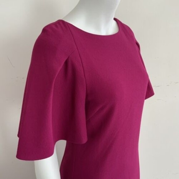 Trina Turk Dress Size 2 Loganberry Bryce Boat Neck Flutter Sleeve Mini - Picture 9 of 12